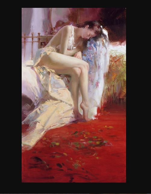 Title: Fanciful Dreams Medium: Giclée on Canvas Hand Embellished Size:  20 x 12