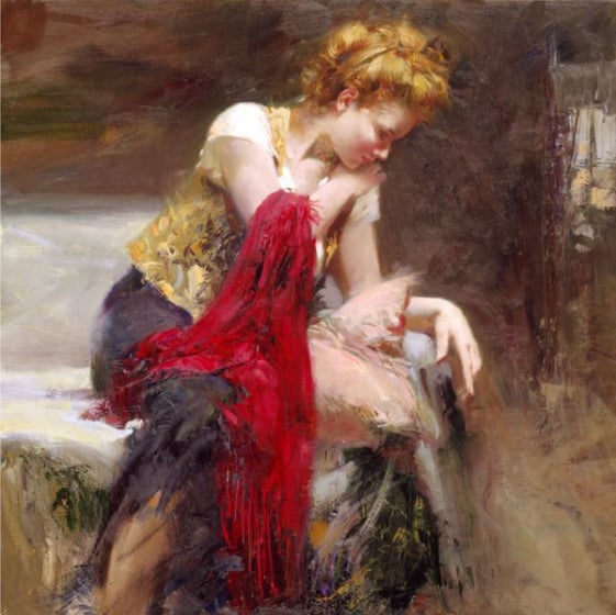 Title: Anticipation Medium: Giclée on Canvas Embellished Edition Size:  28 x 28