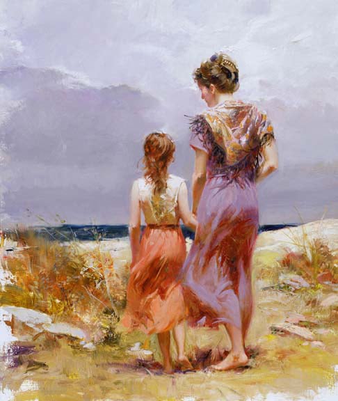 Title: Summer Afternoon Medium: Giclée on Canvas Embellished Edition Size:  12 x 16