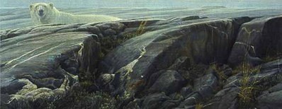 Arctic Landscape – Polar Bear- Signed By The Artist								 – Paper Lithograph
								 – Limited Edition
								 – 76 A/P
								 – 
								16 7/8 x 41