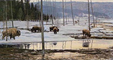 Morning On The Flats – Bison- Signed By The Artist								 – Paper Lithograph
								 – Limited Edition
								 – 950 S/N
								 – 
								10 1/4 x 19 1/2