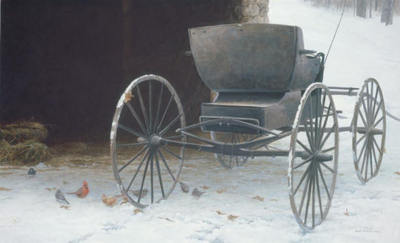 Old Buggy And Winter Birds- Signed By The Artist								 – Canvas Giclee
								 – Limited Edition
								 – 180 S/N
								 – 
								24 x 40