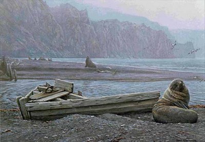 Old Whaling Base And Fur Seals- Signed By The Artist								 – Paper Lithograph
								 – Limited Edition
								 – 950 S/N
								 – 
								13 3/4 x 19