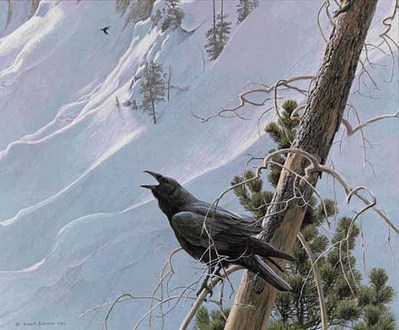 Winter In The Mountains – Raven- Signed By The Artist								 – Paper Lithograph
								 – Limited Edition
								 – 950 S/N
								 – 
								18 x 20 3/4