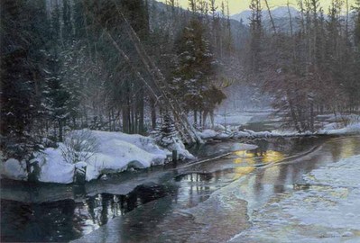 Winter Sunset – Moose- Signed By The Artist								 – Canvas Giclee
								 – Limited Edition
								 – 180 S/N
								 – 
								28 x 42