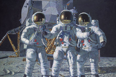 Conrad, Gordon And Bean: The Fantasy (Apollo 12)- Signed By Astronaut/Artist Alan Bean, Charles “Pete” Conrad, And Richard “Dick” Gordon								 – Paper Lithograph
								 – Limited Edition
								 – 1000 S/N
								 – 
								15 3/4 x 23 3/4