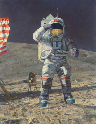 John Young Leaps Into History (Apollo 16)- Signed By The Artist								 – Paper Giclee
								 – Limited Edition
								 – 150 S/N
								 – 
								22 x 17