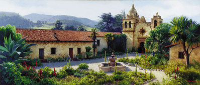 The Mission Courtyard- Signed By The Artist								 – Canvas Giclee
								 – Limited Edition
								 – 150 S/N
								 – 
								16 x 38