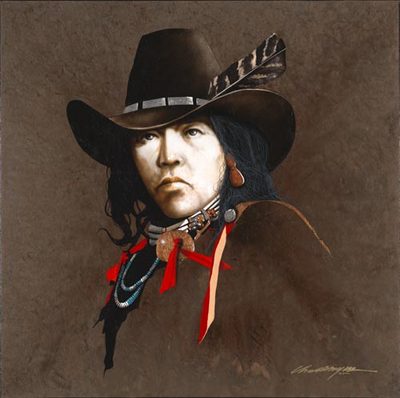 Native Cowboy- Signed By The Artist								 – Canvas Giclee
								 – Limited Edition
								 – 50 S/N
								 – 
								24 x 24