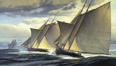 End Of Day One: The Great Transatlantic Race, 1866- Signed By The Artist								 – Canvas Giclee
								 – Limited Edition
								 – 50 S/N
								 – 
								25 x 44