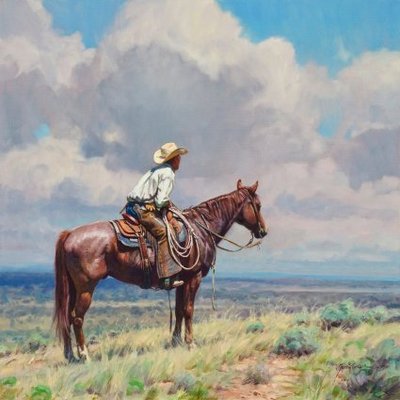 West Texas Cow Hunter- Signed By The Artist								 – Canvas Giclee
								 – Limited Edition
								 – 35 S/N
								 – 
								36 x 36