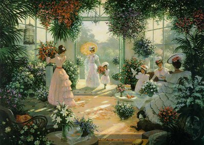 Tea In The Conservatory- Signed By The Artist								 – Canvas Lithograph
								 – Limited Edition
								 – 495 S/N
								 – 
								22 x 29 1/4