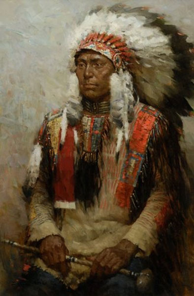 Lakota Warrior- Signed By The Artist								 – Canvas Giclee
								 – Limited Edition
								 – 75 S/N
								 – 
								15 x 10