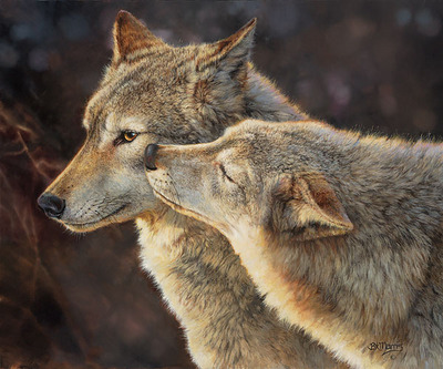 Wolf Kiss- Signed By The Artist								 – Canvas Giclee
								 – Limited Edition
								 – 150 S/N
								 – 
								10 x 12