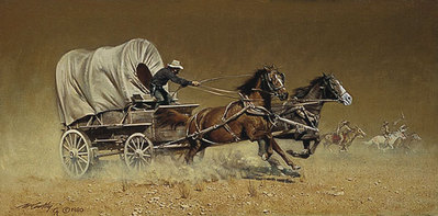 Race With The Hostiles- Signed By The Artist								 – Paper Lithograph
								 – Limited Edition
								 – A/P
								 – 
								11 1/2 x 23 3/4