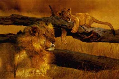 The Waiting Game – Lion And Cub- Signed By The Artist								 – Paper Lithograph
								 – Limited Edition
								 – 750 S/N
								 – 
								20 1/2 x 31 5/8