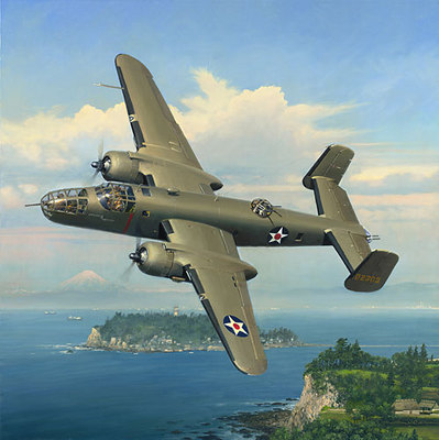 Evasive Action Over Sagami Bay (B-25)- Signed By The Artist								 – Canvas Giclee
								 – Limited Edition
								 – A/P
								 – 
								30 x 34