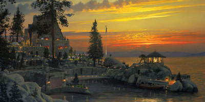 An Evening To Remember At Thunderbird Lodge, Lake Tahoe- Signed By The Artist								 – Canvas Giclee
								 – Limited Edition
								 – 250 S/N
								 – 
								17 x 34