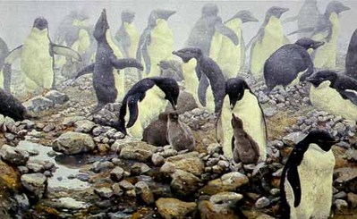 Spring Flurry – Adele Penguins- Signed By The Artist								 – Paper Lithograph
								 – Limited Edition
								 – 950 S/N
								 – 
								19 1/4 x 30 3/4