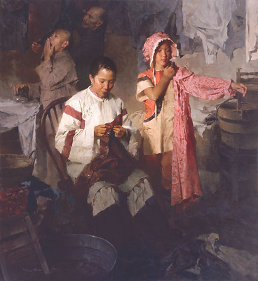 The Calico Dress, Family Laundry, 1906- Signed By The Artist								 – Canvas Giclee
								 – Limited Edition
								 – 35 S/N
								 – 
								27 x 25