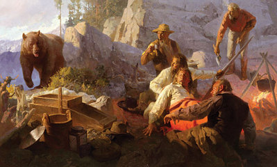 The Intruder, Angel’s Camp, California, 1849- Signed By The Artist								 – Canvas Giclee
								 – Limited Edition
								 – 40 S/N
								 – 
								18 x 29