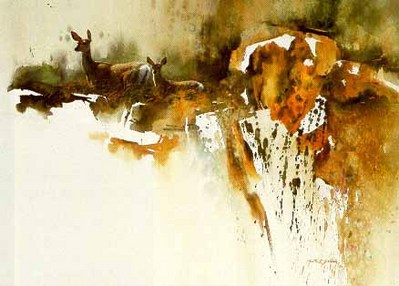 Alert – Doe And Fawn- Signed By The Artist								 – Paper Lithograph
								 – Limited Edition
								 – 950 S/N
								 – 
								22 1/2 x 29								
								 –