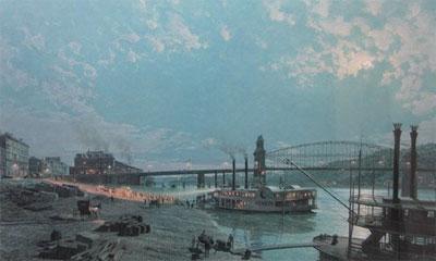 Pittsburgh, Moonlight Over The Monongahela In 1885- Signed By The Artist								 – Paper Lithograph
								 – Limited Edition
								 – 950 S/N
								 – 
								19 x 32