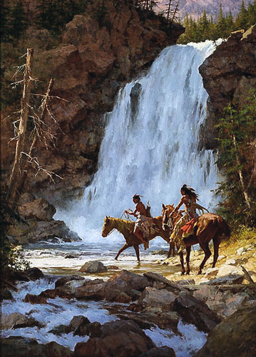 Crossing Below The Falls- Signed By The Artist								 – Paper Lithograph
								 – Limited Edition
								 – A/P
								 – 
								31 1/2 x 21 1/2