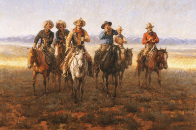 Singing Cowboys- Signed By The Artist								 – Canvas Giclee
								 – Sequentially Numbered
								 – S/N
								 – 
								24 x 36