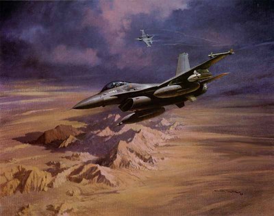 Fighting Falcons (F-16)- Signed By The Artist								 – Paper Lithograph
								 – Limited Edition
								 – 950 S/N
								 – 
								19 1/2 x 25