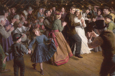 The First Dance, 1884 Americana- Signed By The Artist								 – Canvas Giclee
								 – Limited Edition
								 – 100 S/N
								 – 
								18 x 27