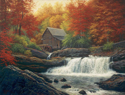 Glade Creek Grist Mill- Signed By The Artist								 – Canvas Giclee
								 – Limited Edition
								 – 150 S/N
								 – 
								22 x 30