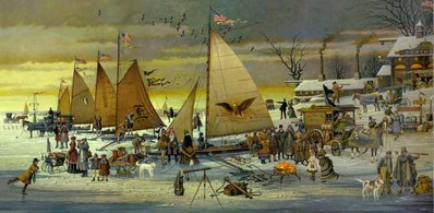 Ice Riders Of Chesapeake Bay- Signed By The Artist								 – Canvas Lithograph
								 – Limited Edition
								 – 300 S/N
								 – 
								17 x 34