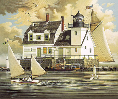 Rockland Breakwater Light- Signed By The Artist								 – Paper Lithograph
								 – Limited Edition
								 – 2500 S/N
								 – 
								14 1/2 x 17