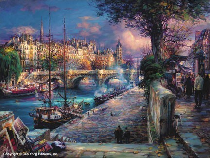 BANKS OF LA SEINE – SIGNED BY THE ARTIST – ARCHIVAL PIGMENT INK ON CANVAS – LIMITED EDITION